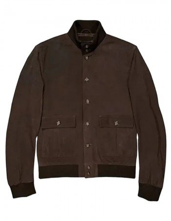 Men Brown Suede Leather Jacket