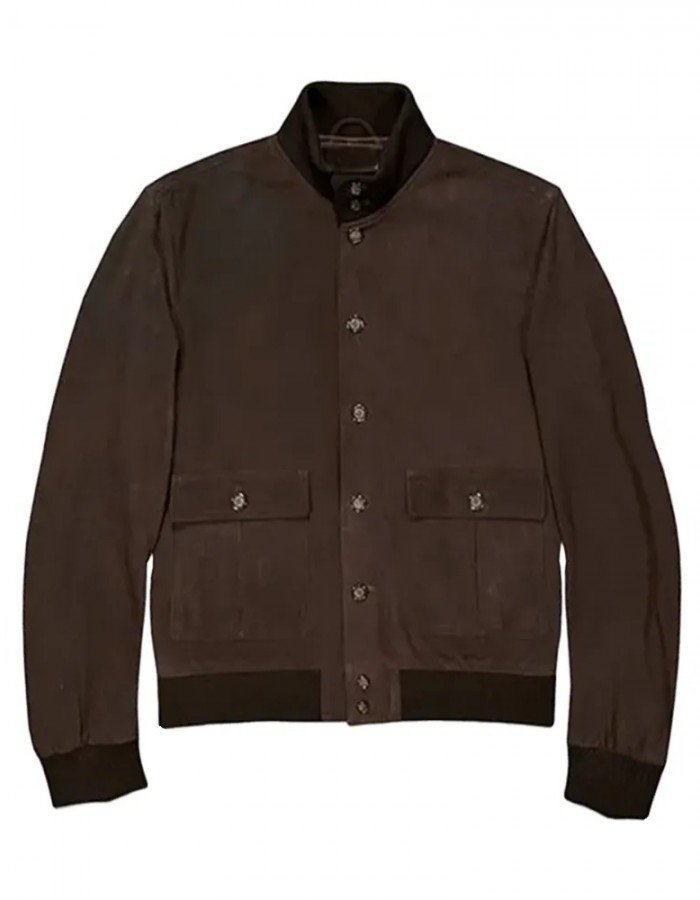 Men Brown Suede Leather Jacket