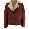 Men’s Aviator Burgundy Leather Jacket