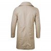 Men’s Beige Real Leather Coat – Notch Lapel Men’s Beige Real Leather Coat – Notch Lapel