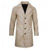 Men’s Beige Real Leather Coat – Notch Lapel Men’s Beige Real Leather Coat – Notch Lapel