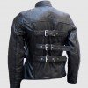 Men’s Belted Trench Look Black Leather Jacket Men’s Belted Trench Look Black Leather Jacket