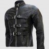 Men’s Belted Trench Look Black Leather Jacket Men’s Belted Trench Look Black Leather Jacket