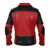 Men’s Black Diamond Quilted Shoulders Red Leather Jacket Men’s Black Diamond Quilted Shoulders Red Leather Jacket