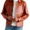 Men’s Brown Leather Blouson Jacket with Shirt Collar
