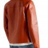 Men’s Brown Leather Blouson Jacket with Shirt Collar Men’s Brown Leather Blouson Jacket with Shirt Collar