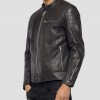 Men’s Crust Motorcycle Leather Jacket with Zipper Pockets Men’s Crust Motorcycle Leather Jacket with Zipper Pockets