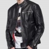Men’s Crust Motorcycle Leather Jacket with Zipper Pockets Men’s Crust Motorcycle Leather Jacket with Zipper Pockets