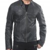 Men’s Designer Black Lambskin Leather Jacket with Front Pockets and Studs Men’s Designer Black Lambskin Leather Jacket with Front Pockets and Studs