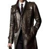 Men’s Double Breasted Alligator Brown Coat Men’s Double Breasted Alligator Brown Coat