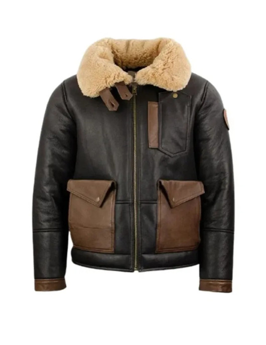 Men’s F-35 Aviator Chocolate Sheepskin Jacket