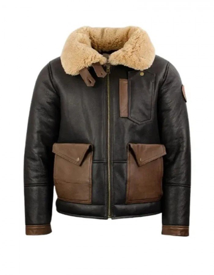 Men’s F-35 Aviator Chocolate Sheepskin Jacket