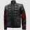 Men’s Fitted Black Military Leather Jacket