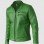 Men’s Green Leather Jacket - Regular Fit for Party Wear