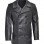 Men’s Naval Black Leather Peacoat