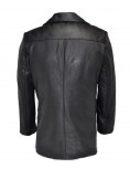 Men’s Naval Black Leather Peacoat