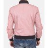 Men’s Pink Leather Bomber Jacket Men’s Pink Leather Bomber Jacket
