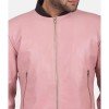 Men’s Pink Leather Bomber Jacket Men’s Pink Leather Bomber Jacket