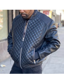 Men’s Red Quilted Bomber Leather Jacket
