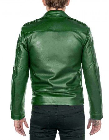 Men’s Shinny Green Leather Biker Jacket Men’s Shinny Green Leather Biker Jacket