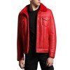 Men’s Trucker Red Shearling Leather Jacket Men’s Trucker Red Shearling Leather Jacket