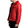 Men’s Trucker Red Shearling Leather Jacket Men’s Trucker Red Shearling Leather Jacket