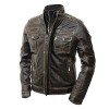 Men’s Vintage Brown Cafe Racer Distressed Leather Jacket Men’s Vintage Brown Cafe Racer Distressed Leather Jacket