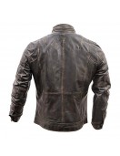 Men’s Vintage Brown Cafe Racer Distressed Leather Jacket