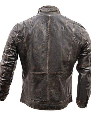 Men’s Vintage Brown Cafe Racer Distressed Leather Jacket Men’s Vintage Brown Cafe Racer Distressed Leather Jacket