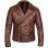Men’s Vintage Quilted Brown Biker Jacket