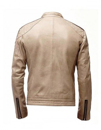 Mens Brown Stripped Beige Jacket