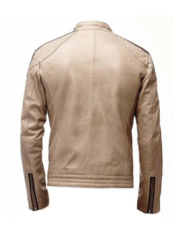 Mens Brown Stripped Beige Jacket