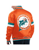 Miami Dolphins Gridiron Classics Home Game Orange Satin Jacket