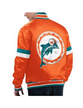 Miami Dolphins Gridiron Classics Home Game Orange Satin Jacket