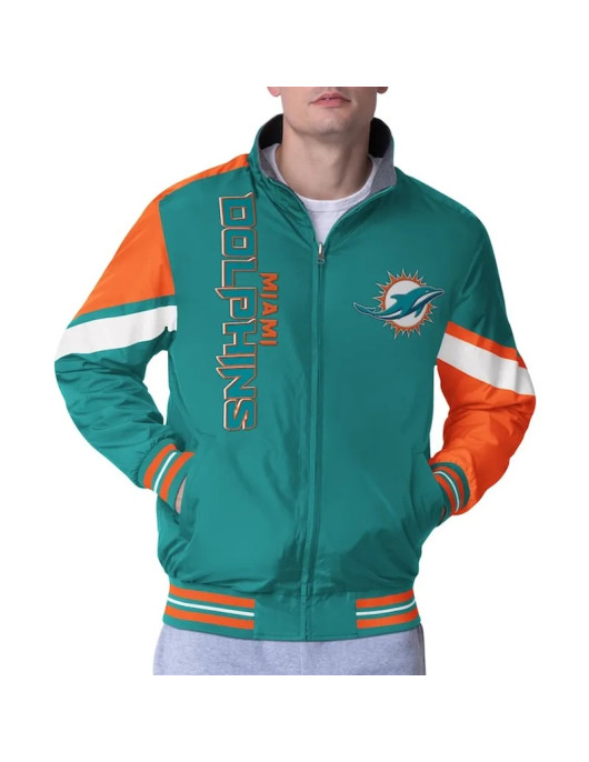 Miami Dolphins Strong Arm Aqua Full-Zip Jacket