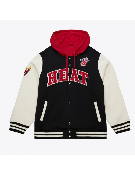 Miami Heat Courtside Varsity Fleece Jacket Miami Heat Courtside Varsity Fleece Jacket