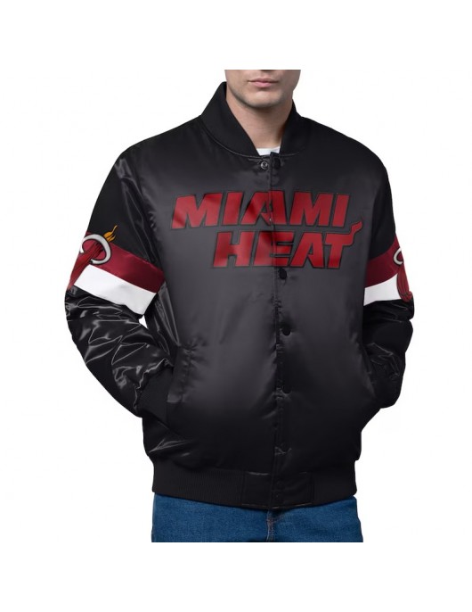 Miami Heat Triple Option Varsity Satin Jacket
