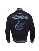 Miami Marlins Game Day Black Jacket with Current Logo Miami Marlins Game Day Black Jacket with Current Logo