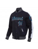 Miami Marlins Game Day Black Jacket with Current Logo Miami Marlins Game Day Black Jacket with Current Logo