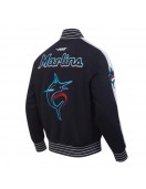 Miami Marlins Game Day Black Jacket with Current Logo Miami Marlins Game Day Black Jacket with Current Logo