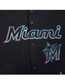 Miami Marlins Game Day Black Jacket with Current Logo Miami Marlins Game Day Black Jacket with Current Logo