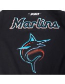 Miami Marlins Game Day Black Jacket with Current Logo Miami Marlins Game Day Black Jacket with Current Logo