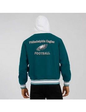 Midnight Green Philadelphia Eagles Cotton Hooded Jacket 