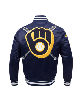 Milwaukee Brewers Mashup Classic Rib Satin Jacket