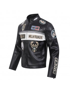 Milwaukee Bucks Men's Moto Jacket Milwaukee Bucks Men's Moto Jacket