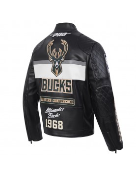 Milwaukee Bucks Men's Moto Jacket Milwaukee Bucks Men's Moto Jacket