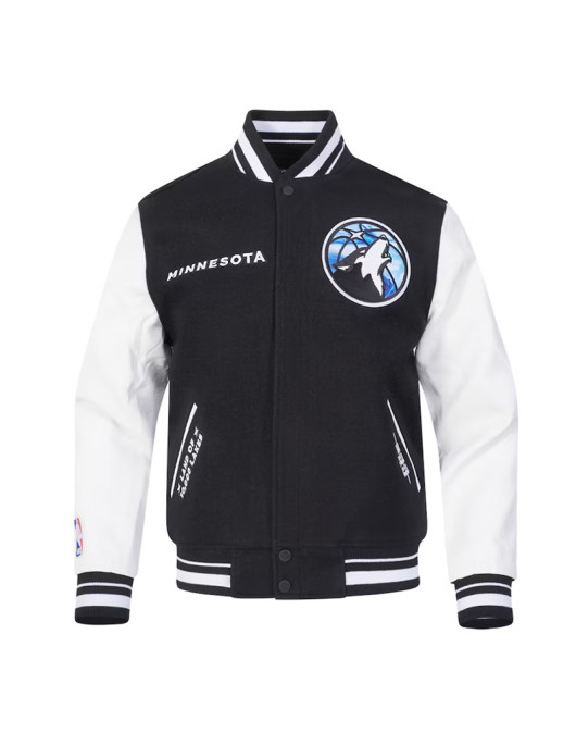 Minnesota Timberwolves 2024/25 City Edition Black and White Varsity Jacket