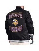 Minnesota Vikings Adaptive Team Graphic Varsity Satin Jacket