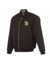 Minnesota Vikings Black/Gray Full-Zip Reversible Flight Jacket