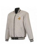 Minnesota Vikings Black/Gray Full-Zip Reversible Flight Jacket